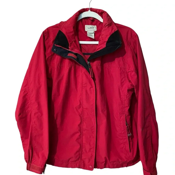 L.L. Bean Jackets & Blazers - LL Bean Womens Nylon Hooded Winter Jacket size M Removable Fleece OYW88 2 in 1